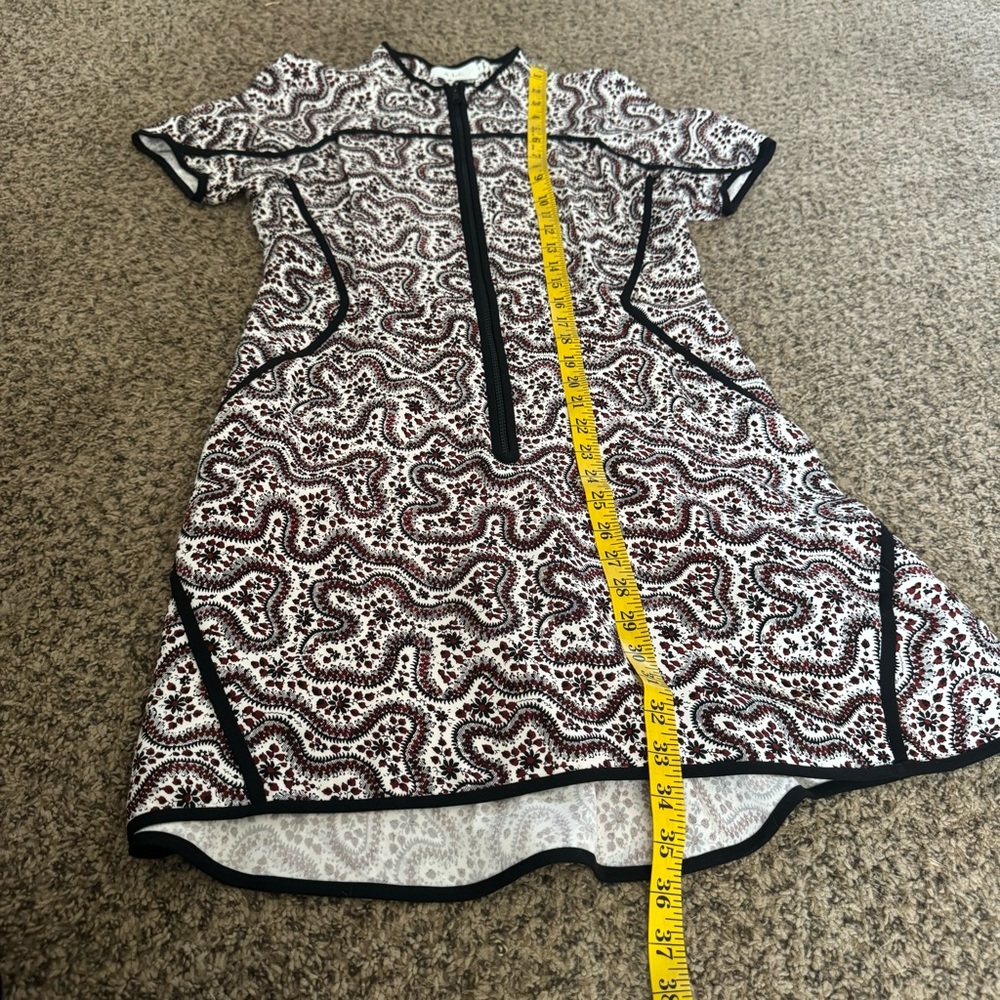 A.L.C. Silk Floral Calico Paisley Mini Short Quarter Zip Dress - Picture 9 of 9
